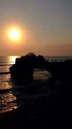 Scenic view of sea at sunset