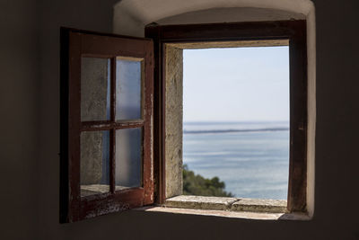 Close-up of window at home