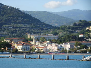 View of town by sea