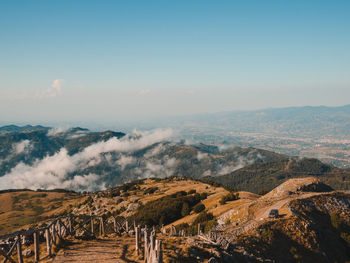 High angle view of landscape against sky