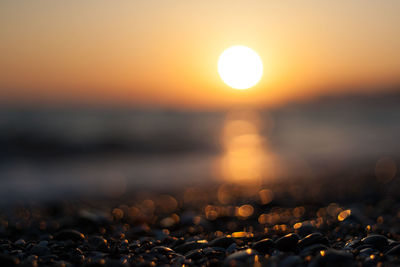 Scenic view of sea during sunset