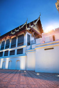 Exterior of building against blue sky