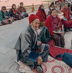 Group of people relaxing outdoors