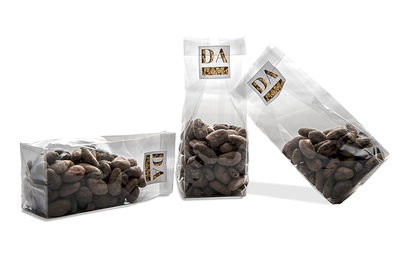 High angle view of coffee beans against white background