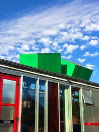 Low angle view of modern building against sky