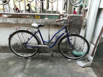 Bicycle parked on street