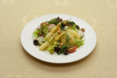 Close-up of salad served in plate