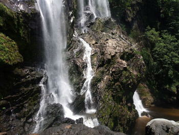 Scenic view of waterfall