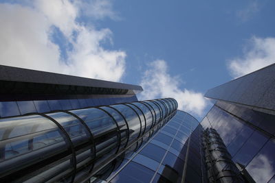 Low angle view of modern building against sky