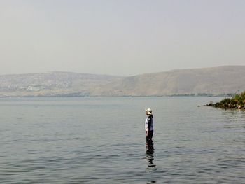 A pilgrim in the sea of galilee