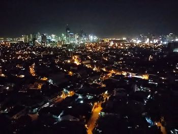 View of cityscape at night