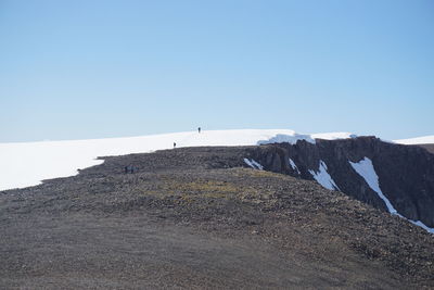 Scenic view of mountain against clear sky