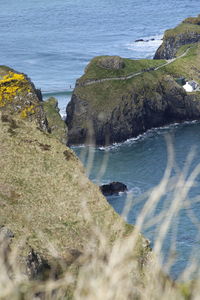 High angle view of sea shore at beach