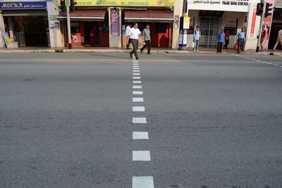 Empty road in city