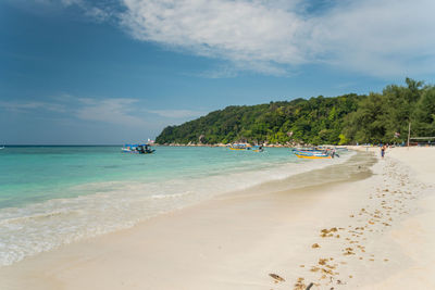 Scenic view of beach against sky