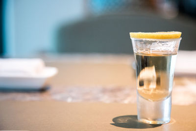 Close-up of coffee on table