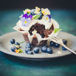 Close-up of dessert in plate