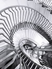 High angle view of spiral staircase