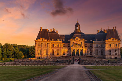 View of building against sky during sunset