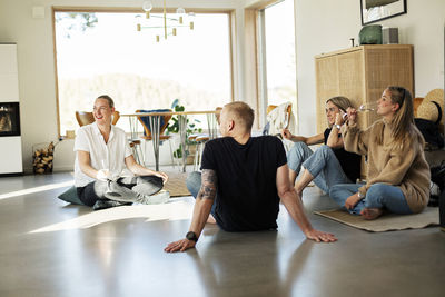 Group of friends spending time together