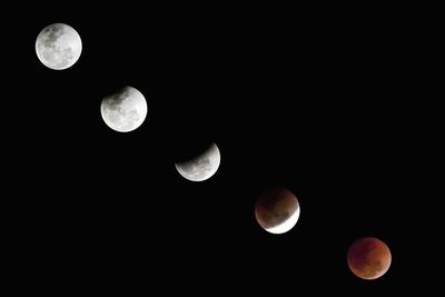 Low angle view of full moon in sky