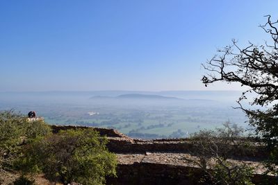 Scenic view of mountains against clear sky