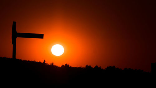 Scenic view of silhouette landscape against sky during sunset