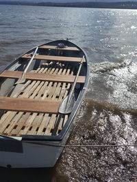 High angle view of nautical vessel on sea