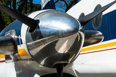 Close-up of an engine airplane