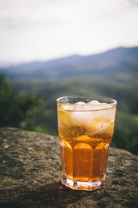 Spritz in glass on rock