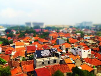 High angle shot of townscape