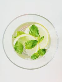 High angle view of food on white background