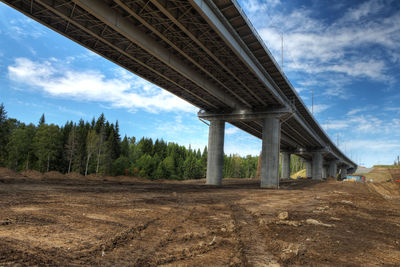 Low angle view of bridge against sky