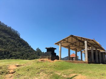 Built structure against clear blue sky