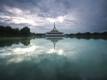 Reflection of sky in lake
