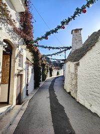 Footpath amidst buildings in city