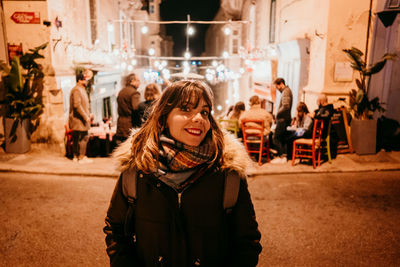 People on street in city