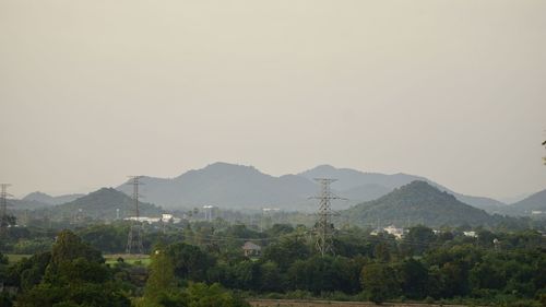 Scenic view of mountains against clear sky