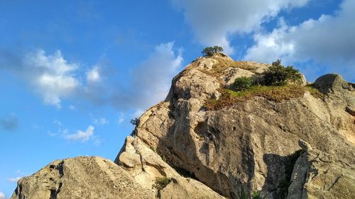 Low angle view of mountain against sky