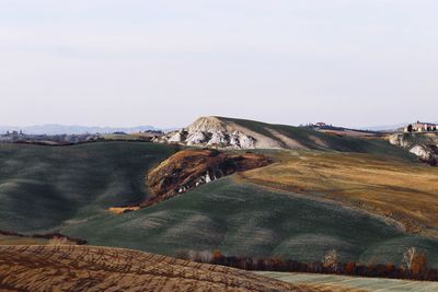 Scenic view of landscape against clear sky