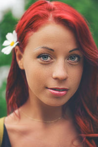 Close-up portrait of young woman