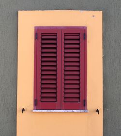 Closed door of building