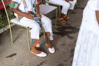 Members of the candomble religion are seen during a religious celebration in a terreiro 