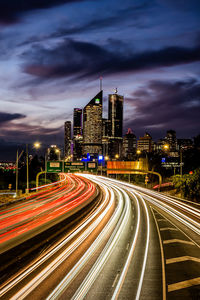 Illuminated city at night