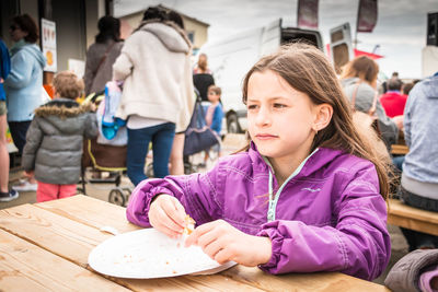 Close-up of girl looking away