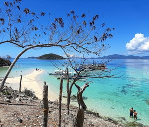 White sand island near coron, palawan, philippines, march 2020
