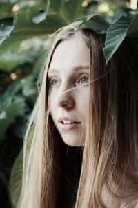 Close-up portrait of a beautiful young woman