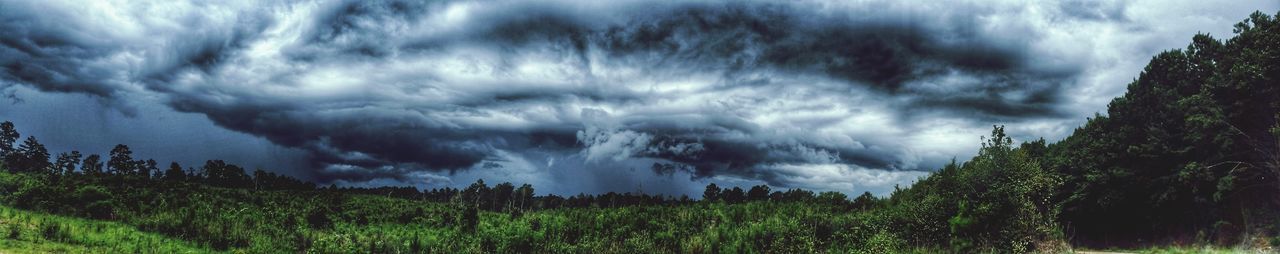 Scenic view of landscape against cloudy sky