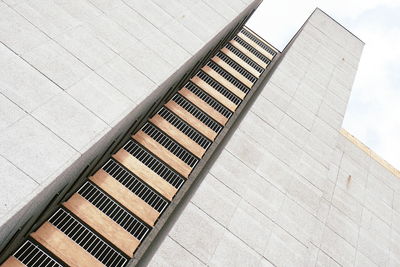 High angle view of staircase by building