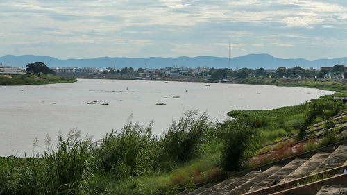 Scenic view of land against sky